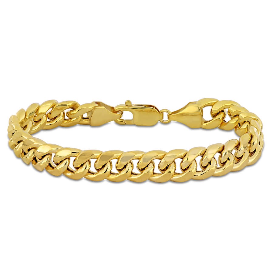 AMOUR 9.25mm Miami Cuban Link Chain Bracelet In 10K Yellow Gold, 9 In