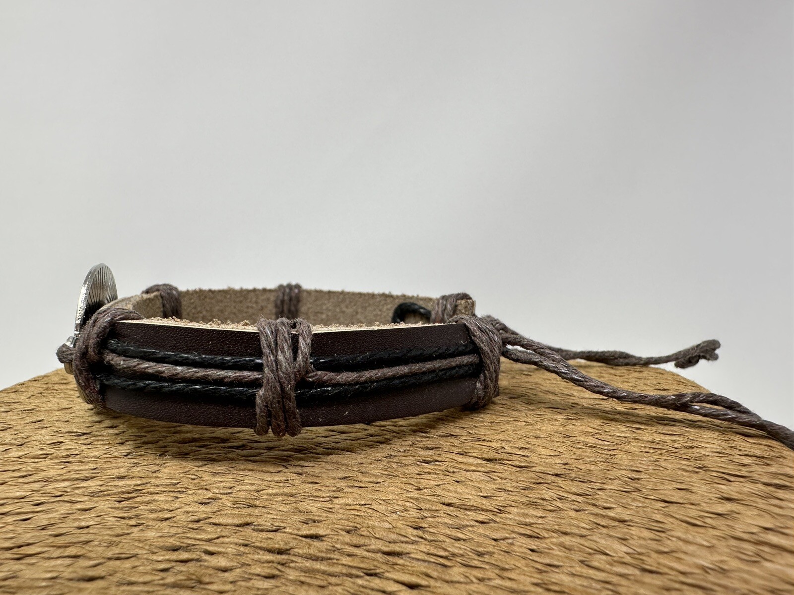Yin yang bracelet ying yang leather bracelet yin yang cuff tao brown bracelet