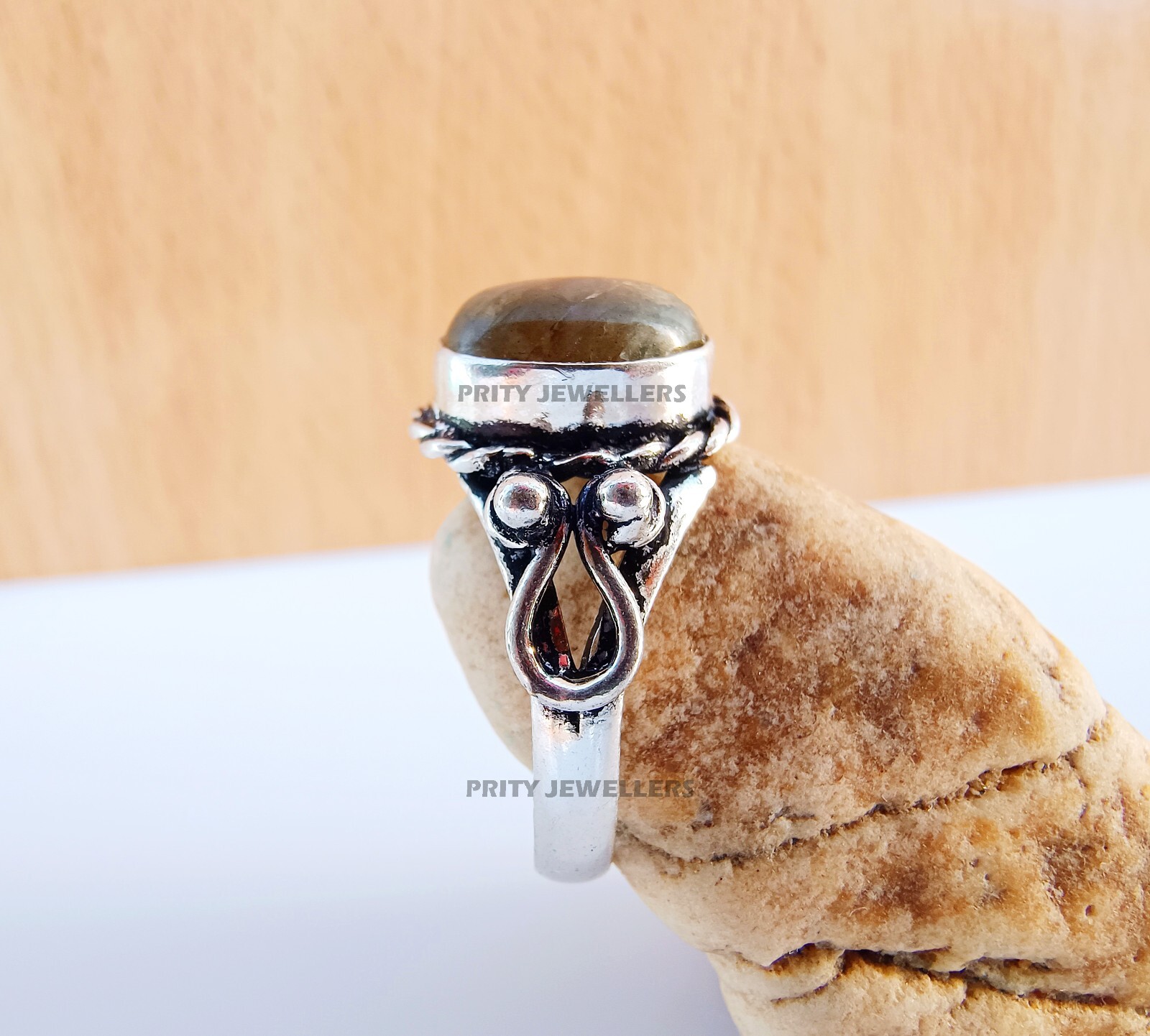 Natural Labradorite Silver Plated Ring, Antique Handmade Ring All Size Available