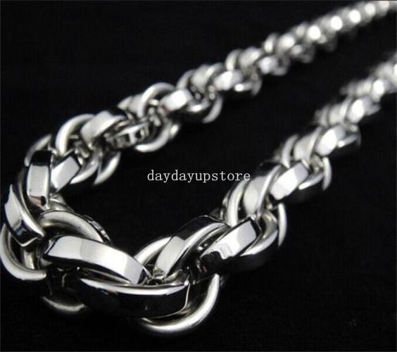 Fashion 7-40″ Stainless Steel Heavy Men’s Jewelry Silver 8mm Rope Chain Necklace