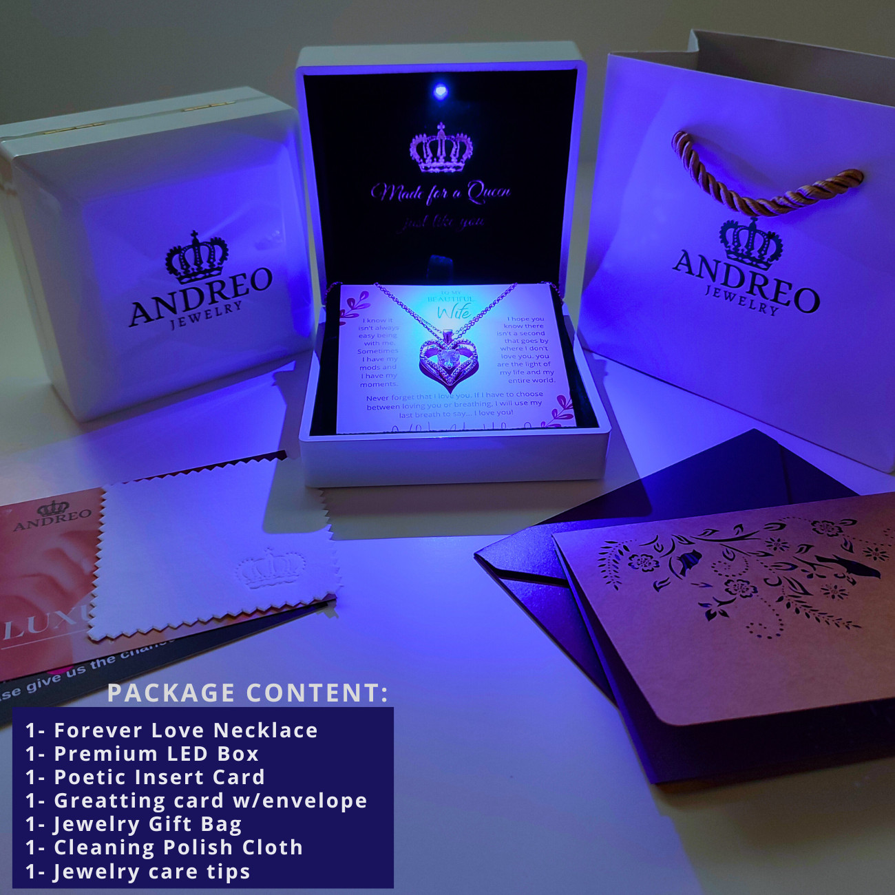 ANDREO Infinity CUSTOM Necklace Gift from Husband Birthday Gifts for Women Wife