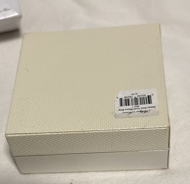 Ashlynn Avenue – Emrys 18K Rose-Gold Plated Weave Ring 0.24 Ctw – Size 7 w/box