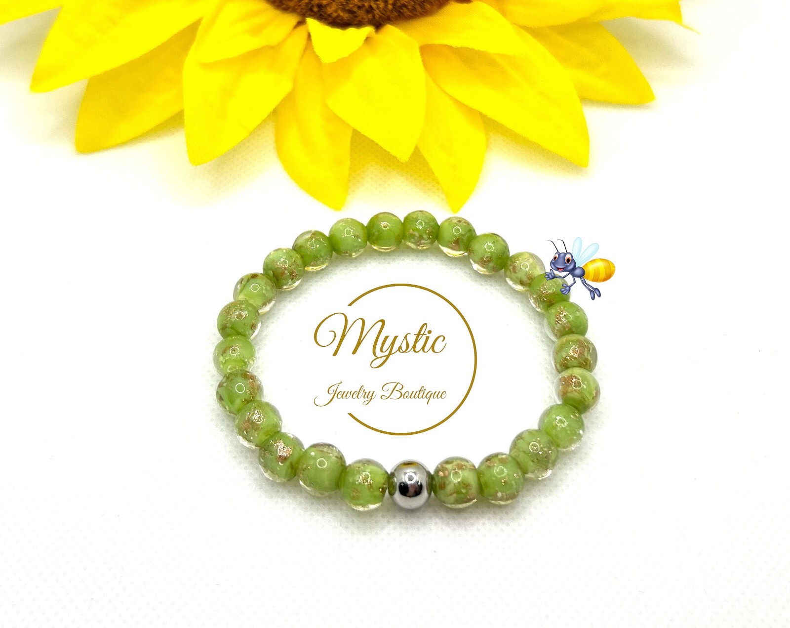 *New Colors* Mystic Firefly bracelet lampwork luminous glass glow in the dark