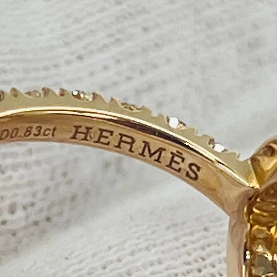 HERMES Finesse Diamond Ring 750 PG Pink Gold D0.83 Approx. Size 10