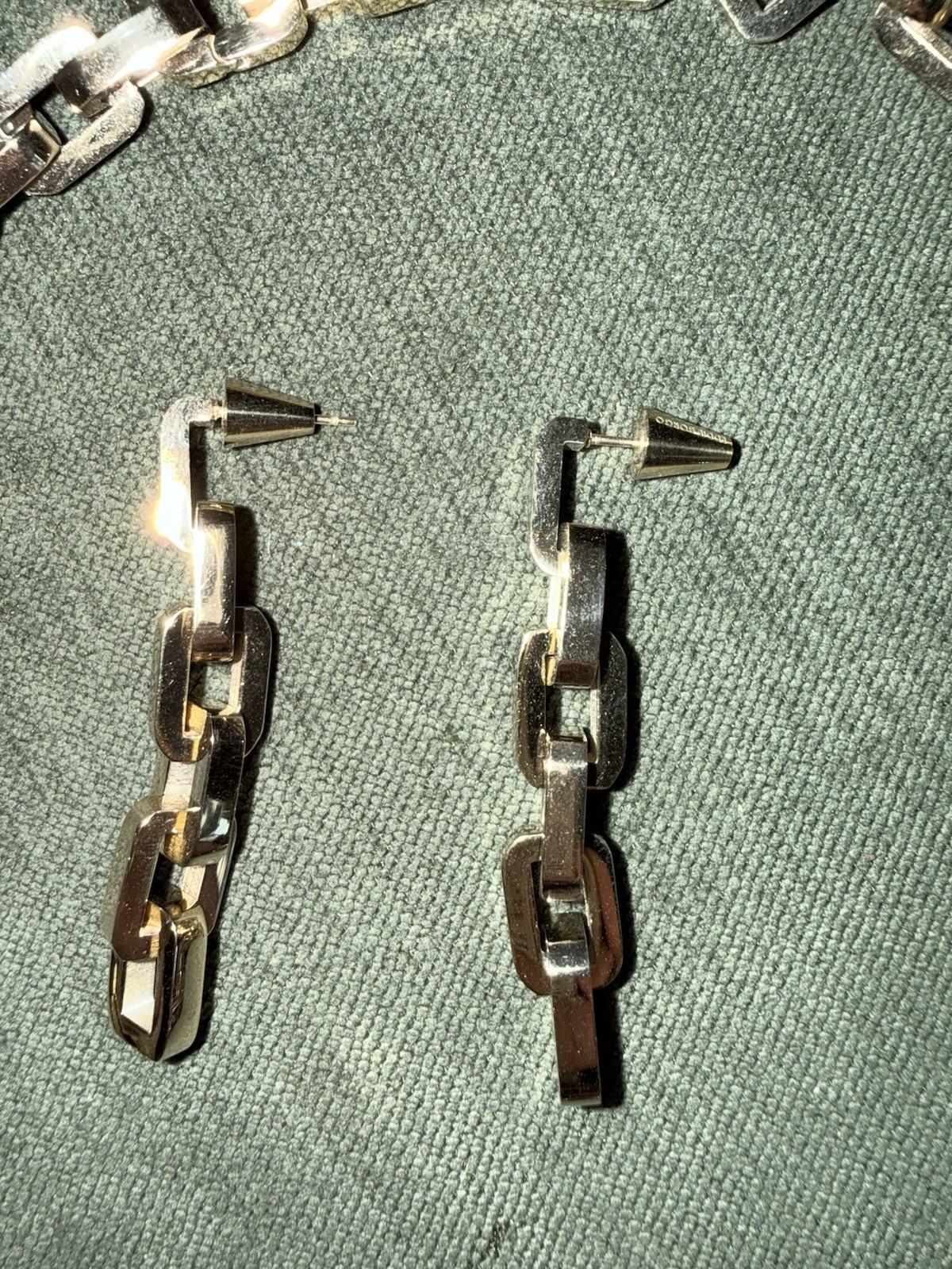 Eddie Borgo Supra Link Necklace Earrings Set Gold 12k Plated Industrial Modern