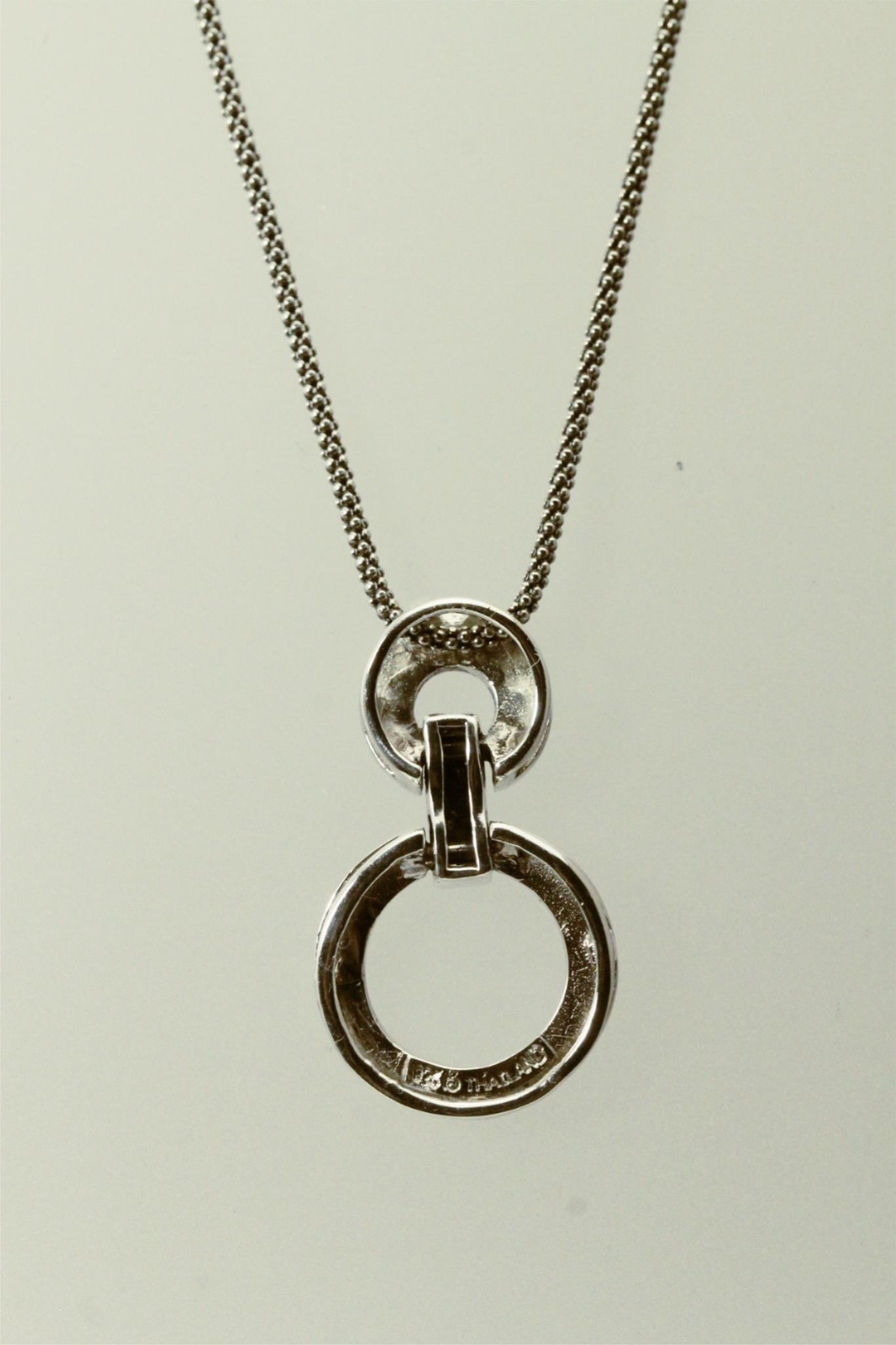 925 Sterling Silver Marcasite Pendant & Popcorn 18″ Long Chain 6.6 Grams NEC5533