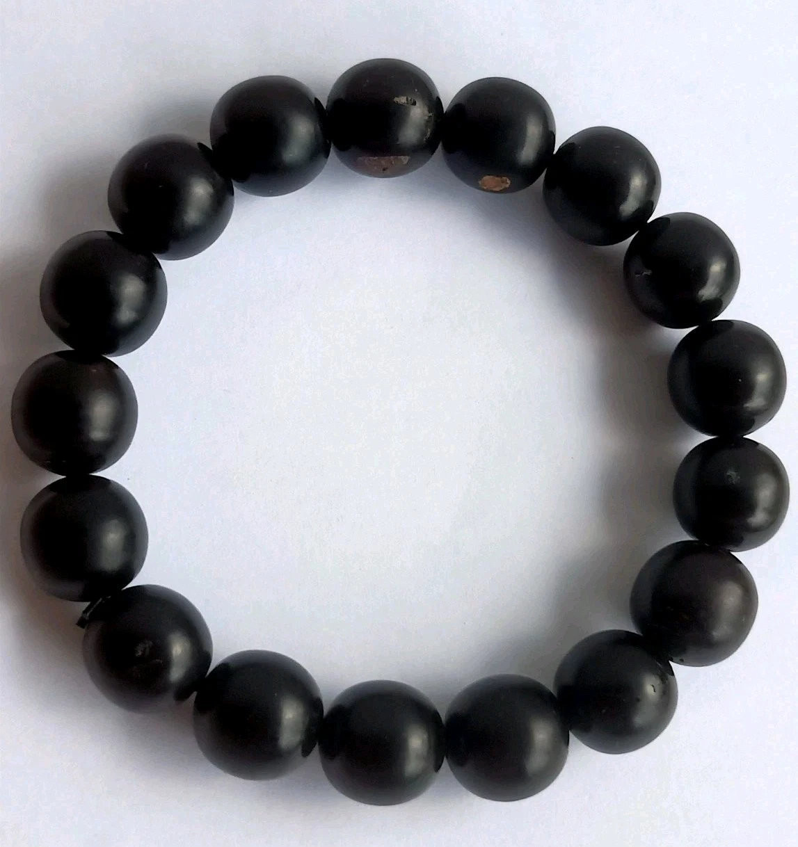 No Treatment Black Akar Bahar 12mm Natural Beads Bracelet