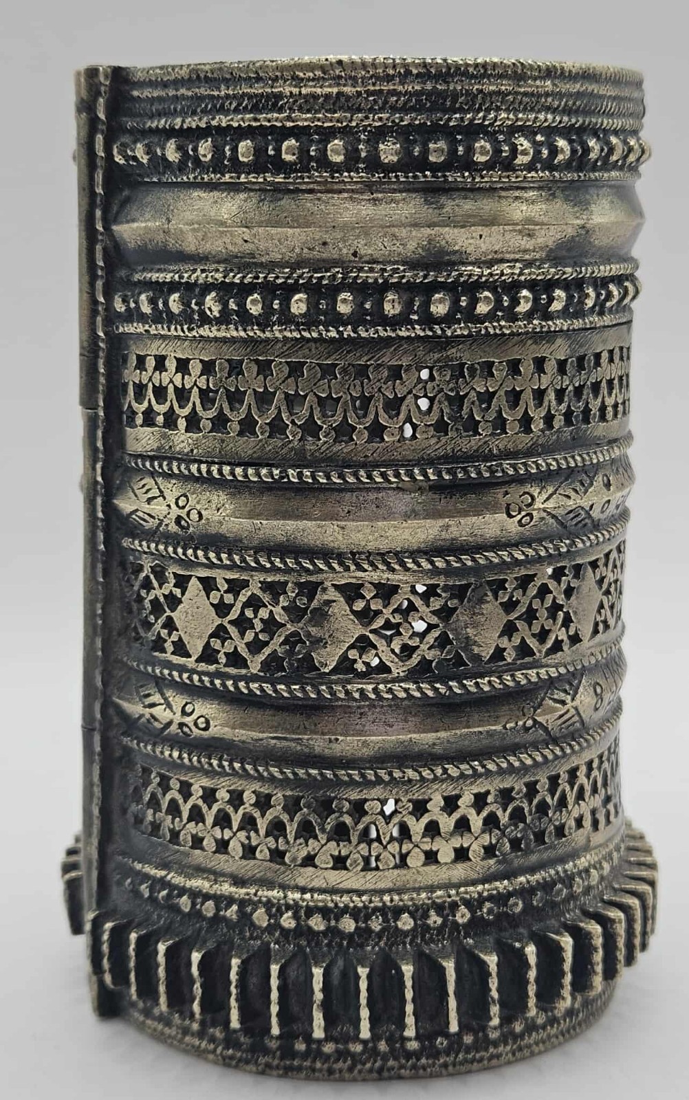 2 Afghan metal cuff bracelets and a pendant, FLAWED needs repairs, see pics READ