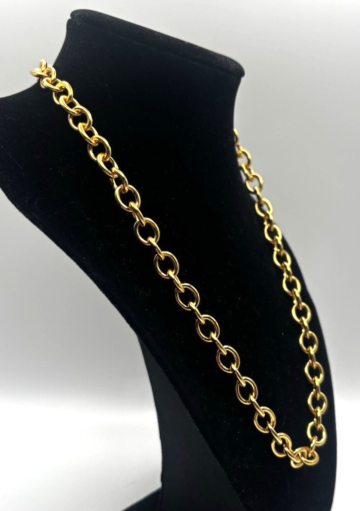 Milor Italy Bronze Cable Link Chain Necklace 20” Gold Tone 8.6mm thick