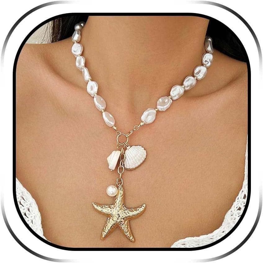Cowrie Shell Necklace for Women Puka Shell Beach Layered Ocean Jewelry