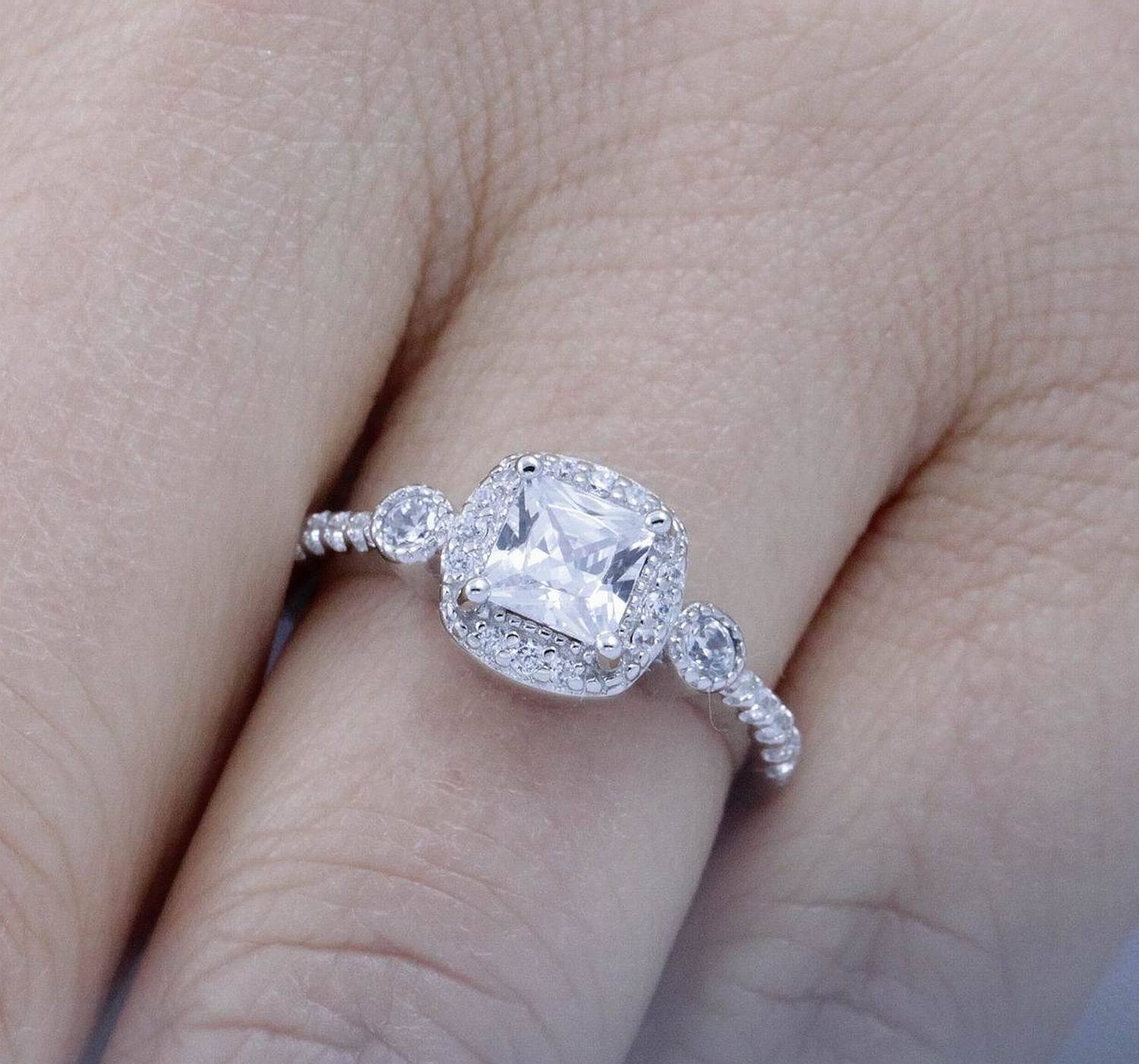 925 Sterling Silver Cz Wedding Band Engagement Rings Set Women Size 2.5-15 S67