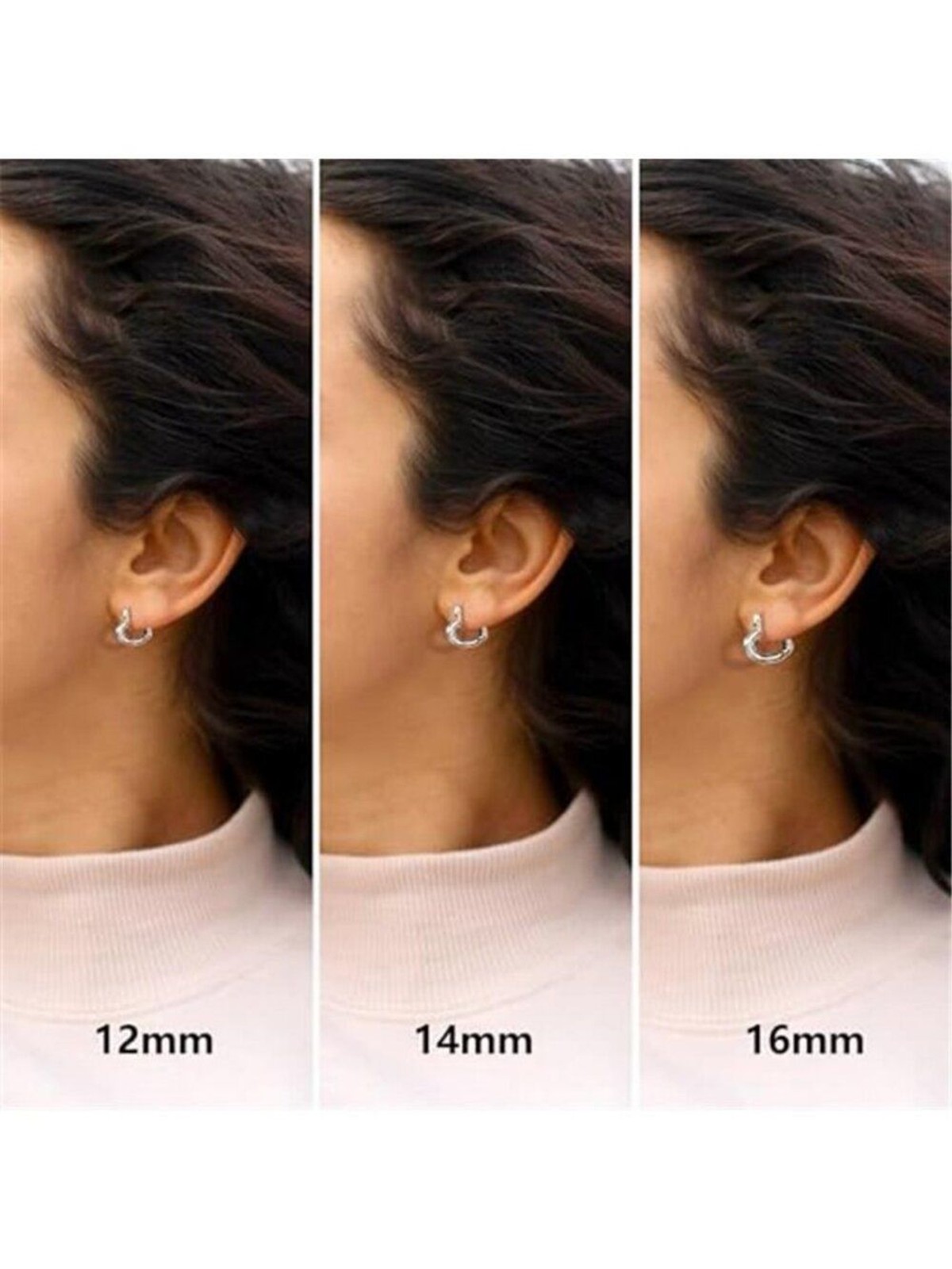 925 Sterling Silver 3 Pairs Heart Earrings Set for Women 14K Gold Plated Hoops