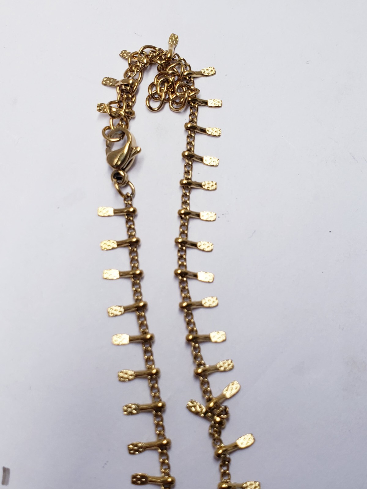 Slide Jewelry Gold Plated Stainless Steel GOLD TONE TASSLE NECKLACE 15.5″ + 2″