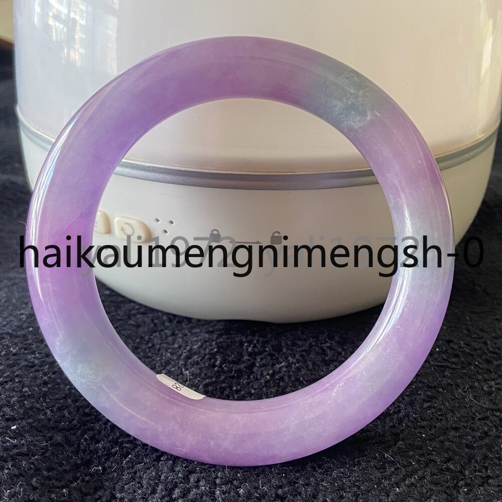 Certified Grade A Lavender 59-60mm Burma Jade jadeite Circle Bangle Bracelet