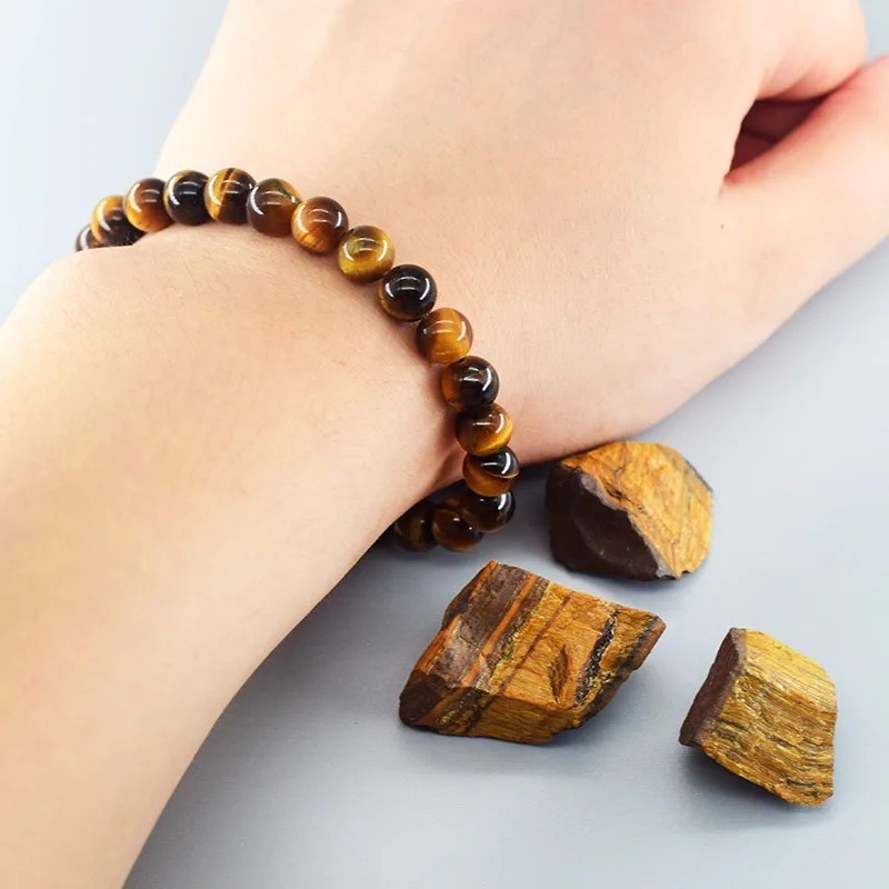 Tiger Eye Black Obsidian Hematite Bracelet 10mm Triple Protection Men Gift 7.5″