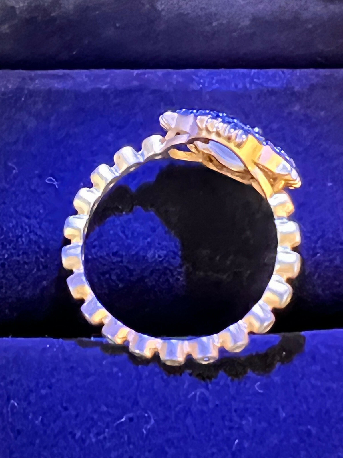 BSI Swarovski 14K Gold Plated 925 Silver Rings 6.5″ $350 #28