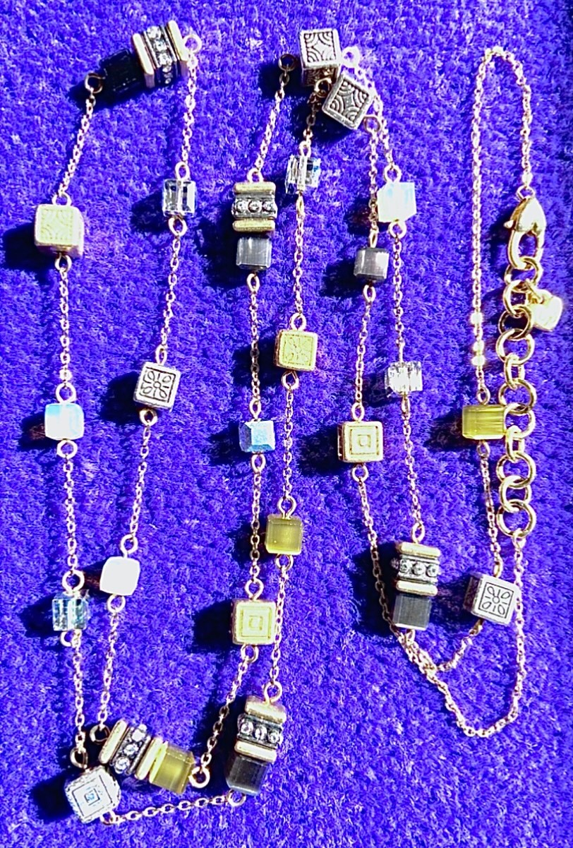 BRIGHTON SILENT CODE OPALESCENT+IRIDESCENT CRYSTAL LONG STATION NECKLACE VG✨$102