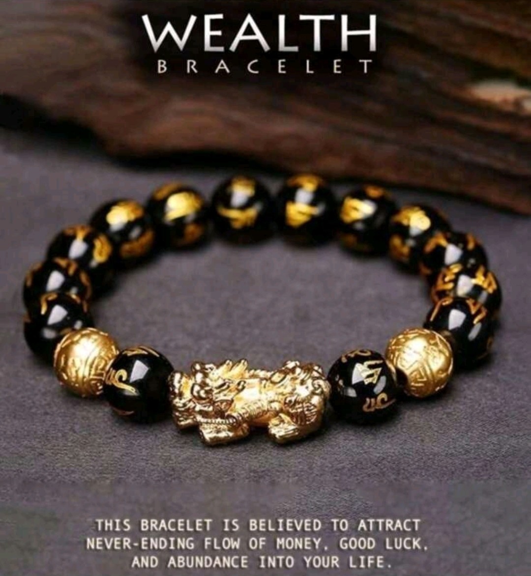 Obsidian Stone Beads Pixiu Charm Bracelet – Attracts Wealth And Good Fortune