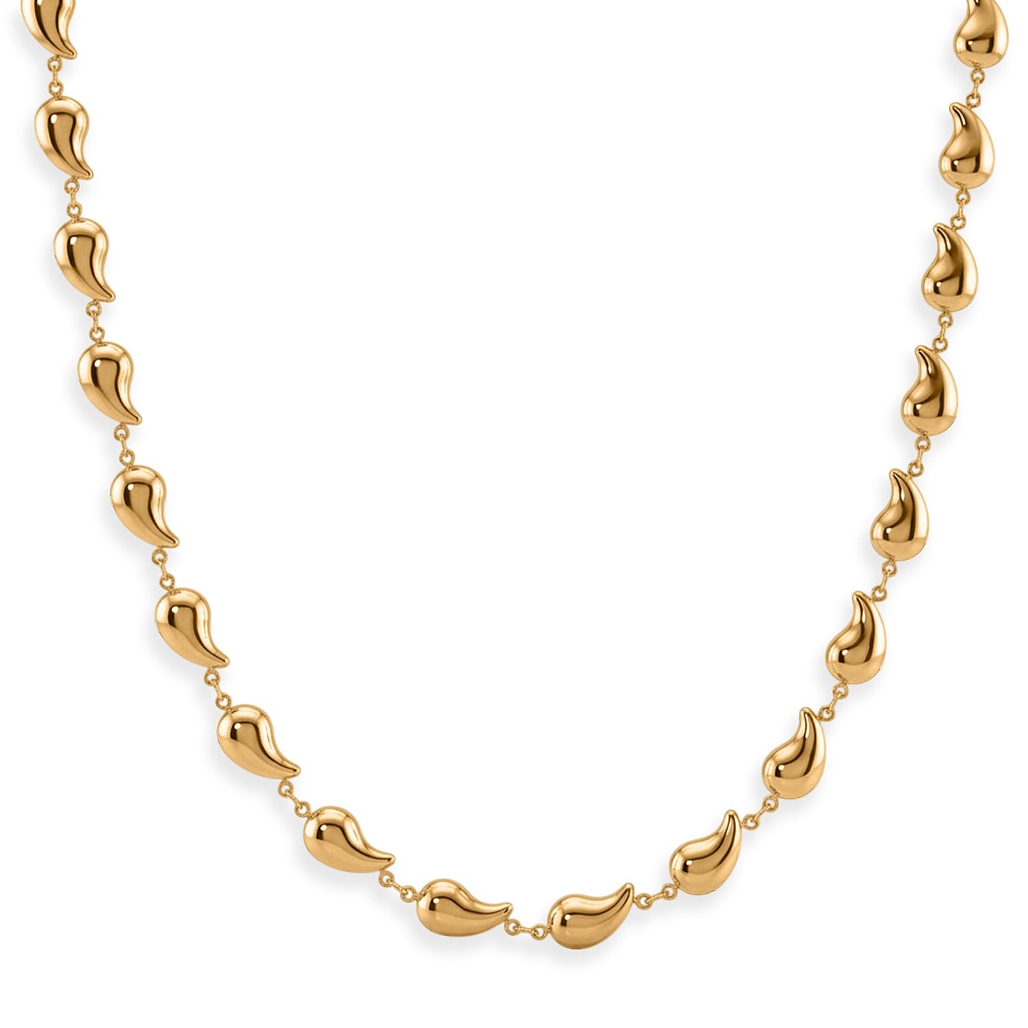 Linked Drop Necklace 19.5-21.5 Inches in ION Plated Yellow Gold Stainless Steel