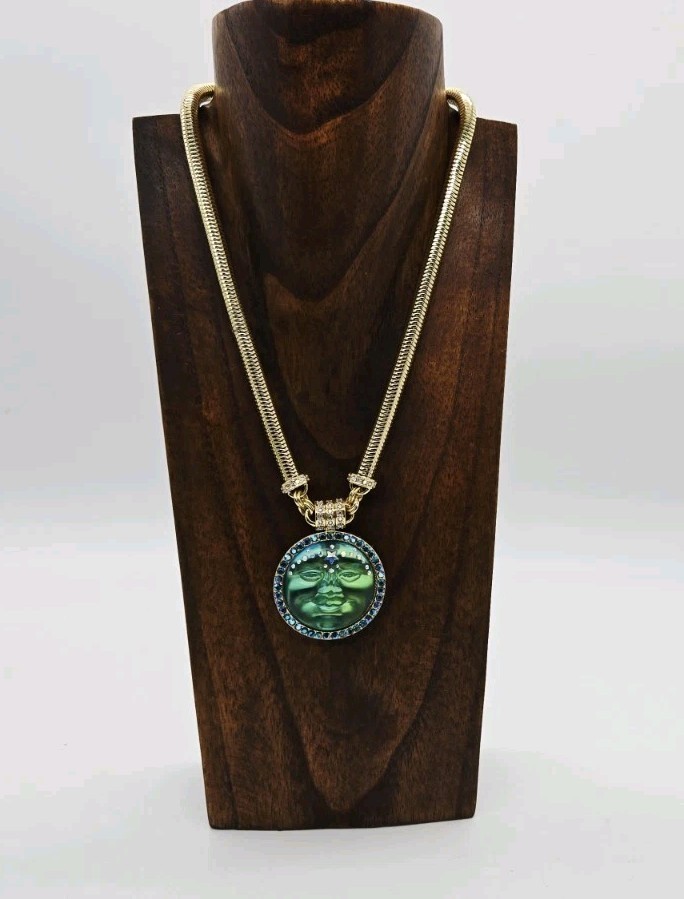 Kirks Folly Venus Mystic Seaview Moon 35mm Magnetic Enhancer with Snake Necklace