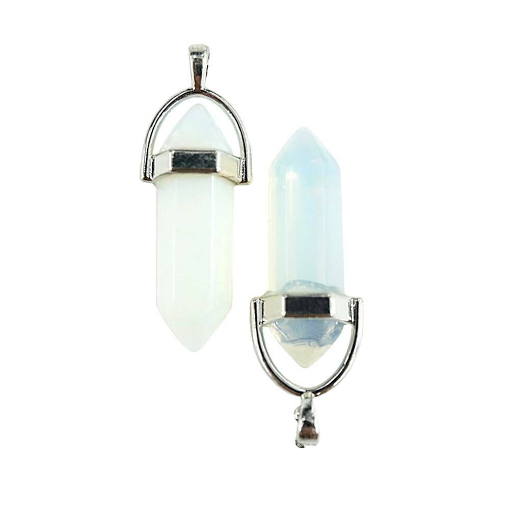 Crystal Stone Healing Pointed Chakra Pendant Hexagonal Quartz Necklace with Rope