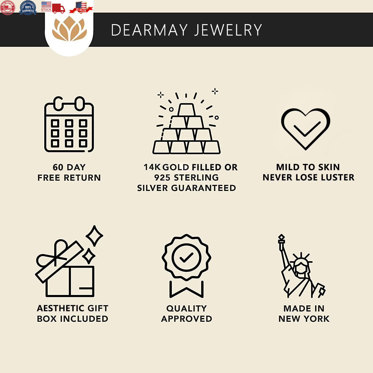 Gold Bracelets for Women Waterproof, 14K Real Gold Jewelry Sets for Women Trendy