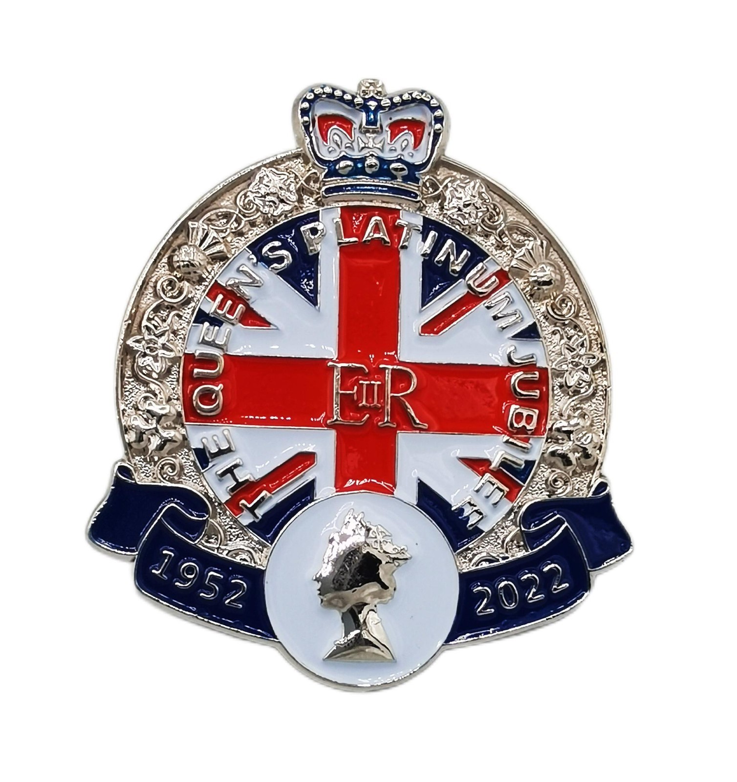 2 x 1952-2022 Queen Elizabeth II Platinum Jubilee Pin Badge Brooch ER 70 Years