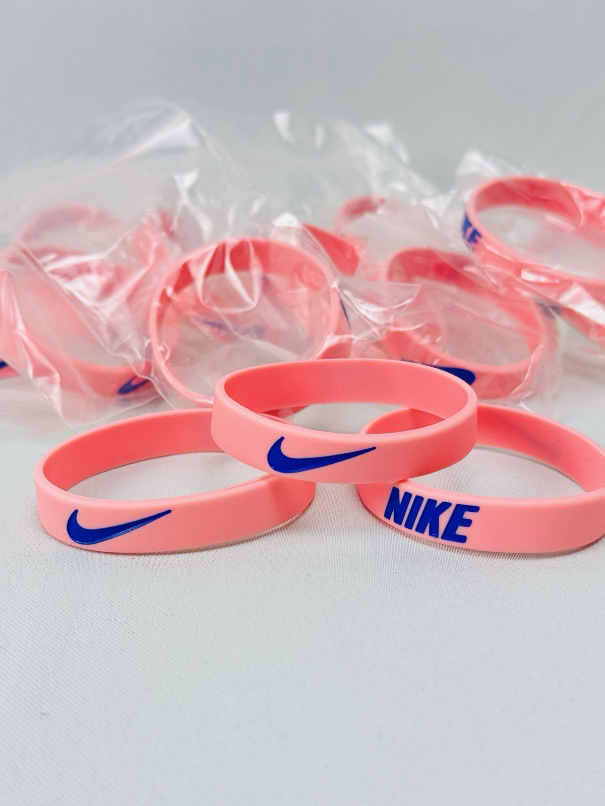 100 Pcs of Nike Silicone Wristband Bracelets Mixed Colors/pick Colors You Want
