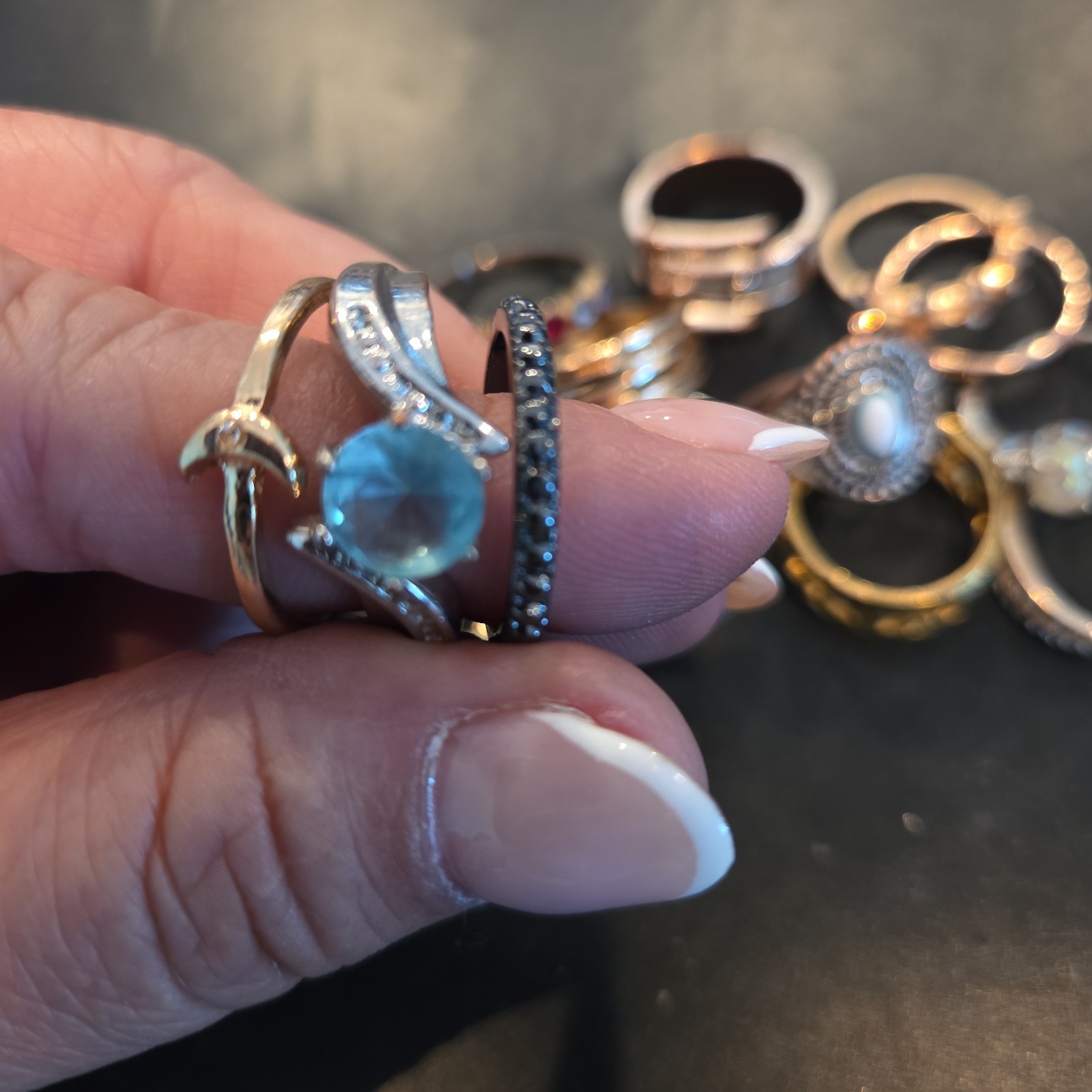 Miscellaneous Rings mixed multicolor Rings Lot of 20 sz 9