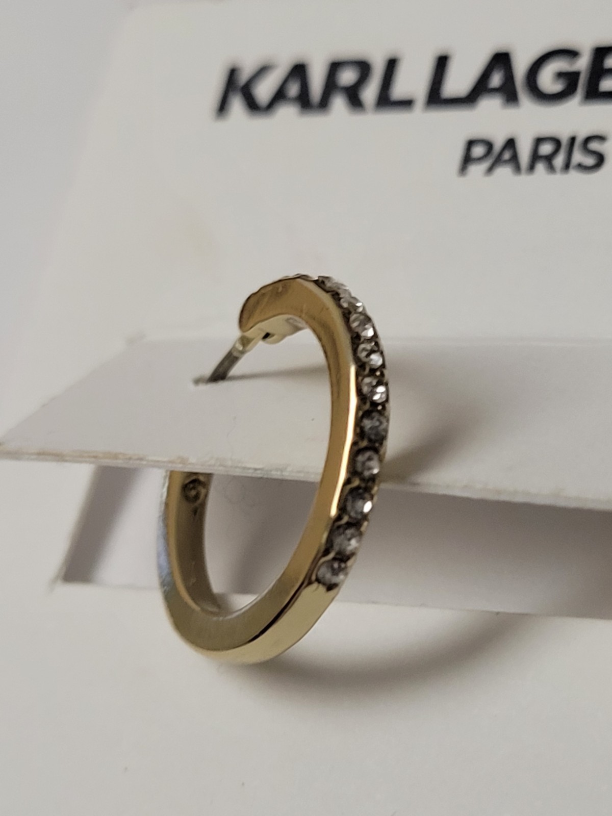 Karl Lagerfeld Paris Extra-Small Pavé Hoop Earrings, 0.35″ (2022) Brand New USA