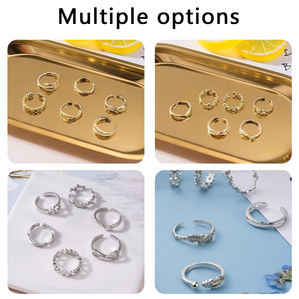 YVOETN 24Pcs Open Toe Rings Set for Women One Size, gold and silver