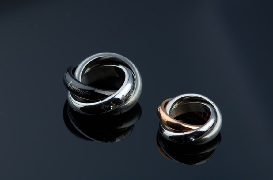 2Pcs Stainless Steel Couple Rings Engraved Pendant Charms Promise Gift E17