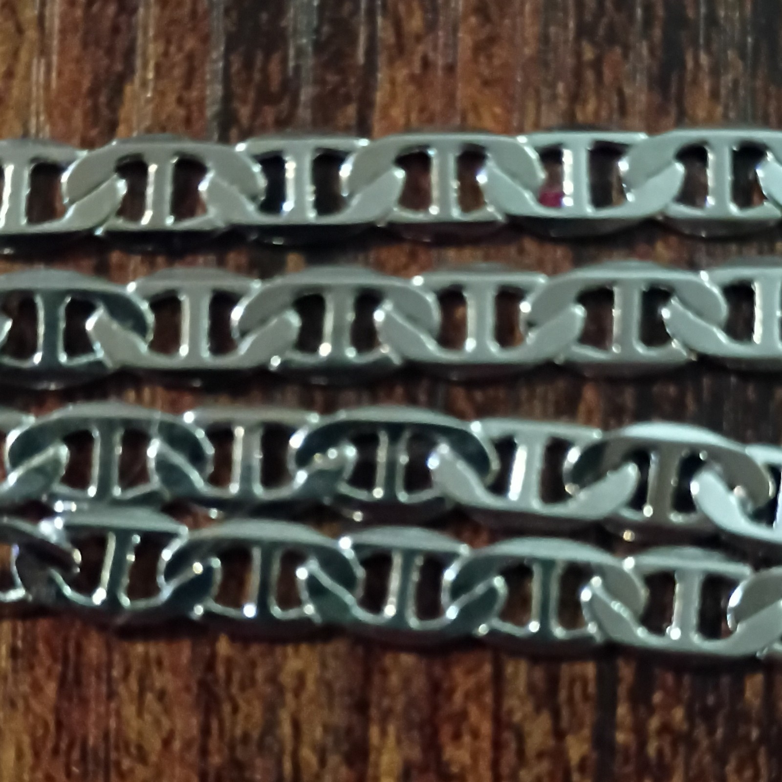 14k white gold plated Sterling Silver Figaro Link Chain Necklace 22in