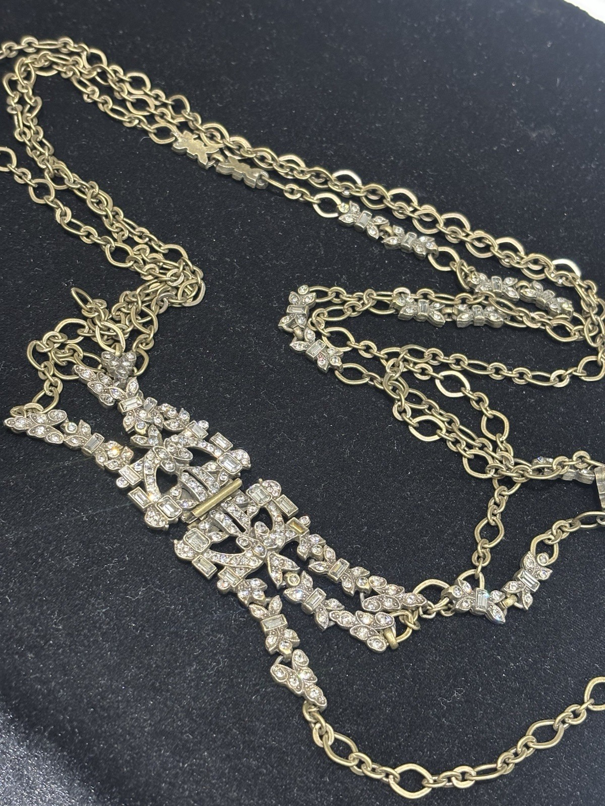 Sweet Romance Multi Layer Chain w/ 2 Rhinestone Panels