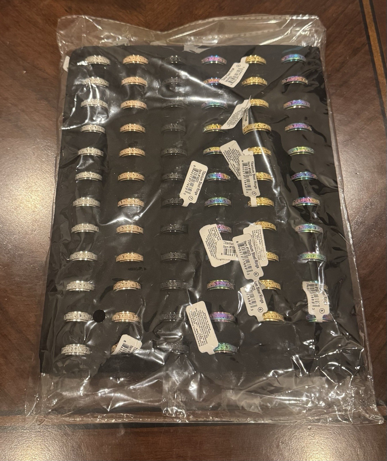 Puka Creations Titanium Steel Rings Stars Moon Middle Spins 70 PACK NEW!