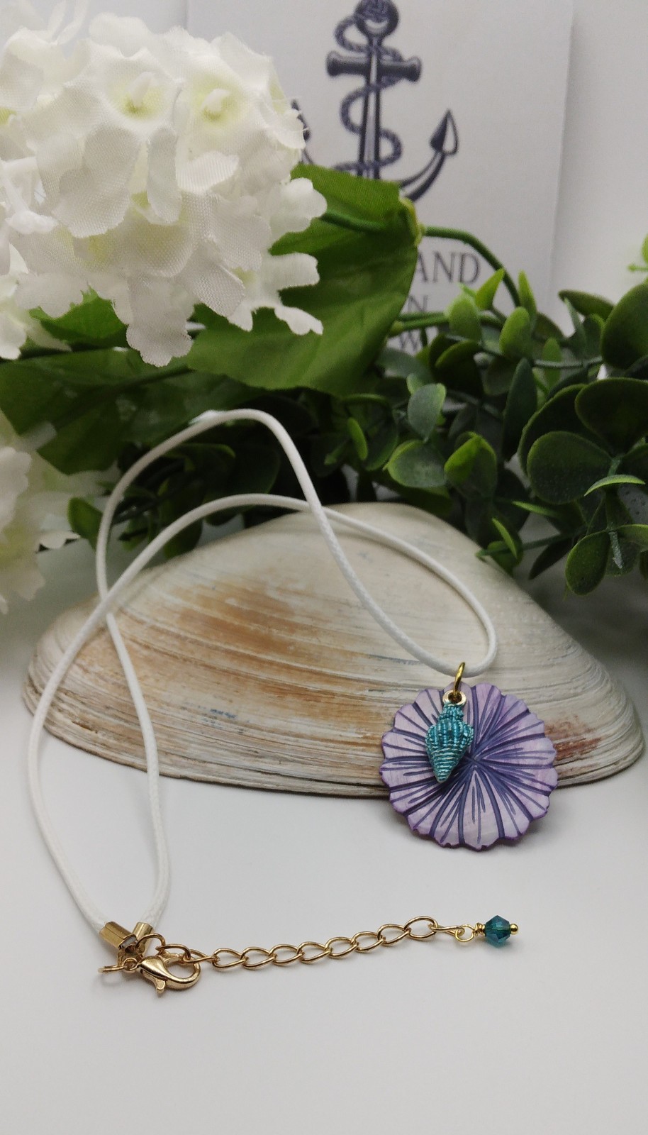 Carved Shell Ocean Necklaces RI Theme Adjustable Sea Pendant 17″ Choose Color US