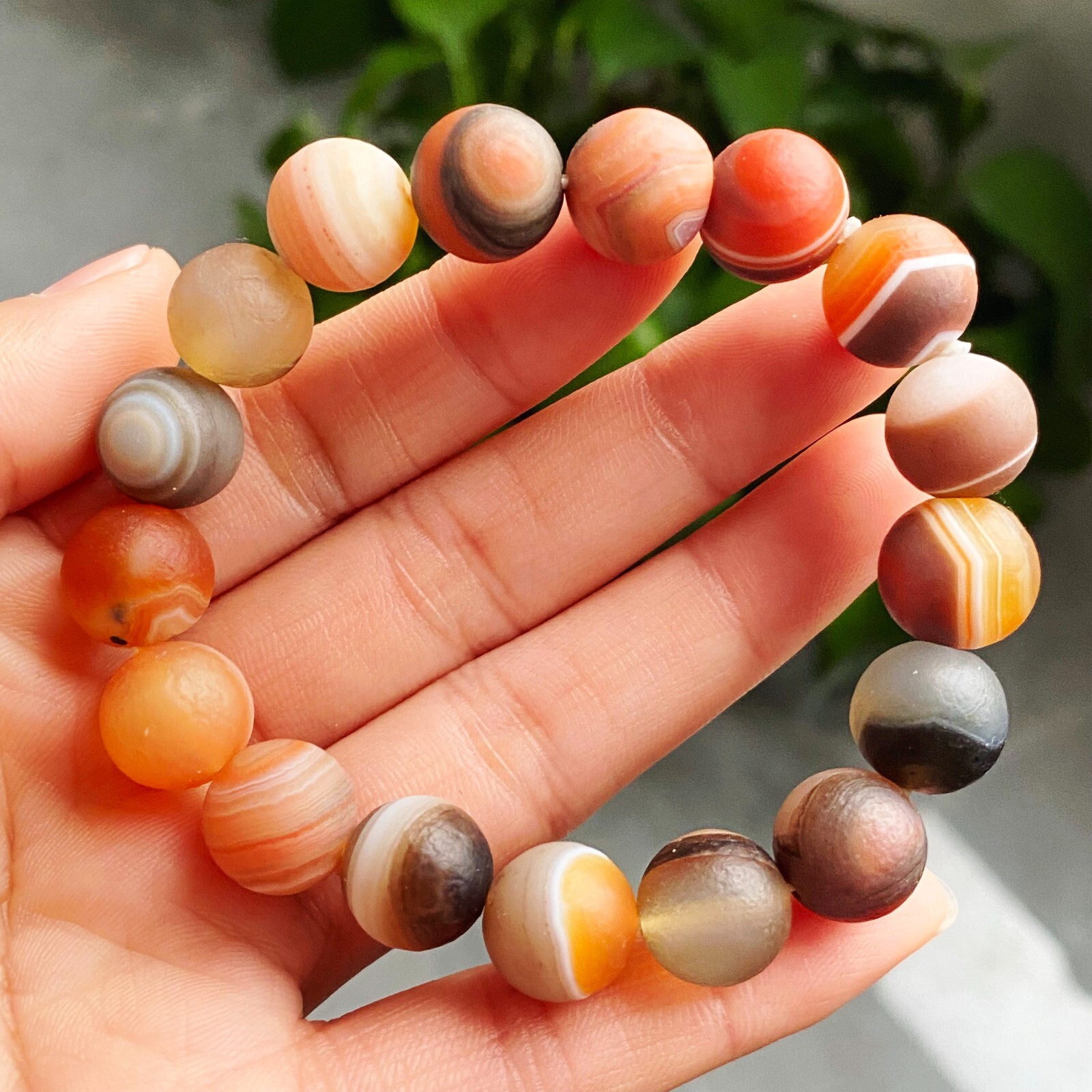 11.8-12mm Natural Red Gobi Agate Eyes Agate/stone Madagascar Beads Bracelet 1565
