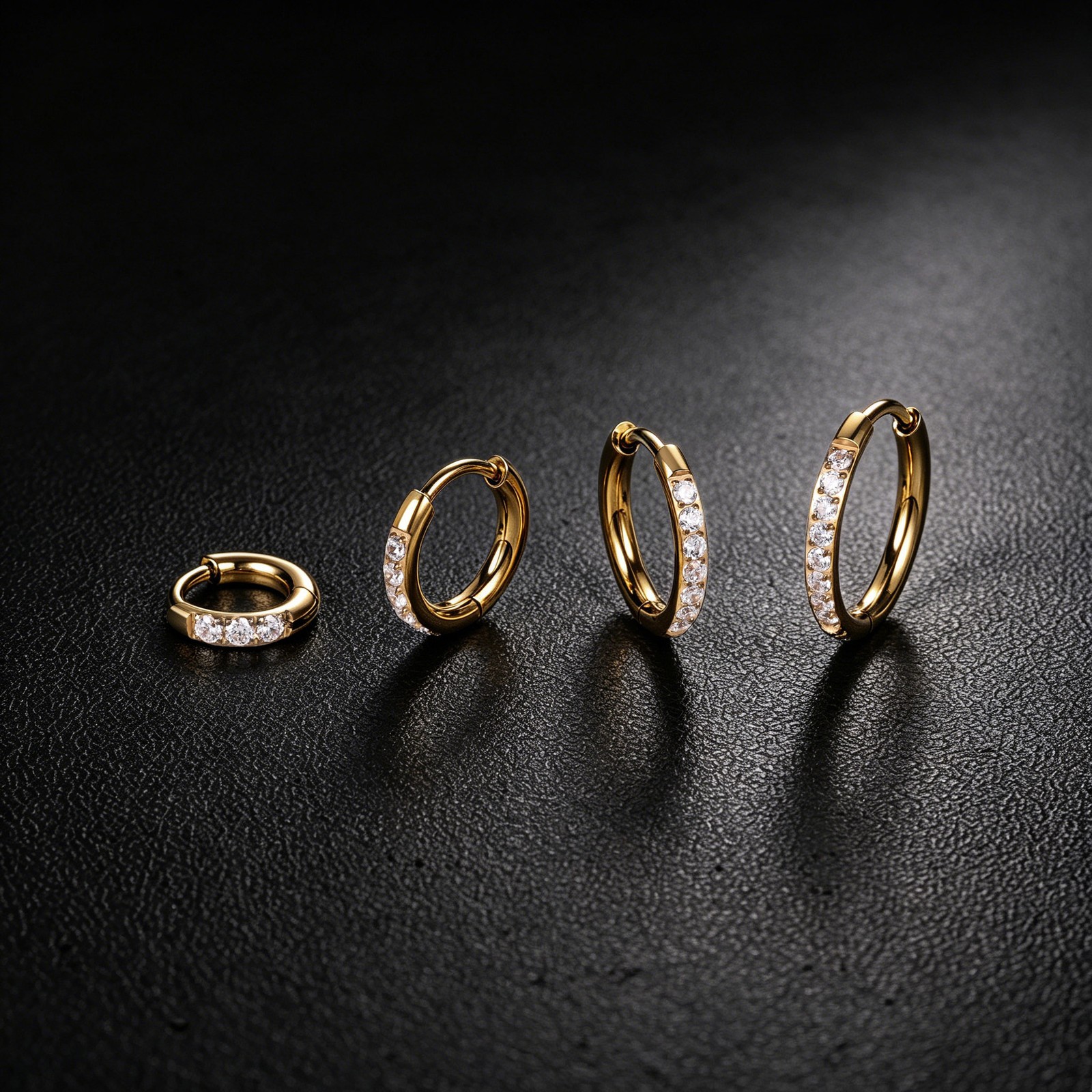 1 Pair 18g G23 Titanium Hoop Earrings Crystal Ear Helix Conch Piercing Jewelry