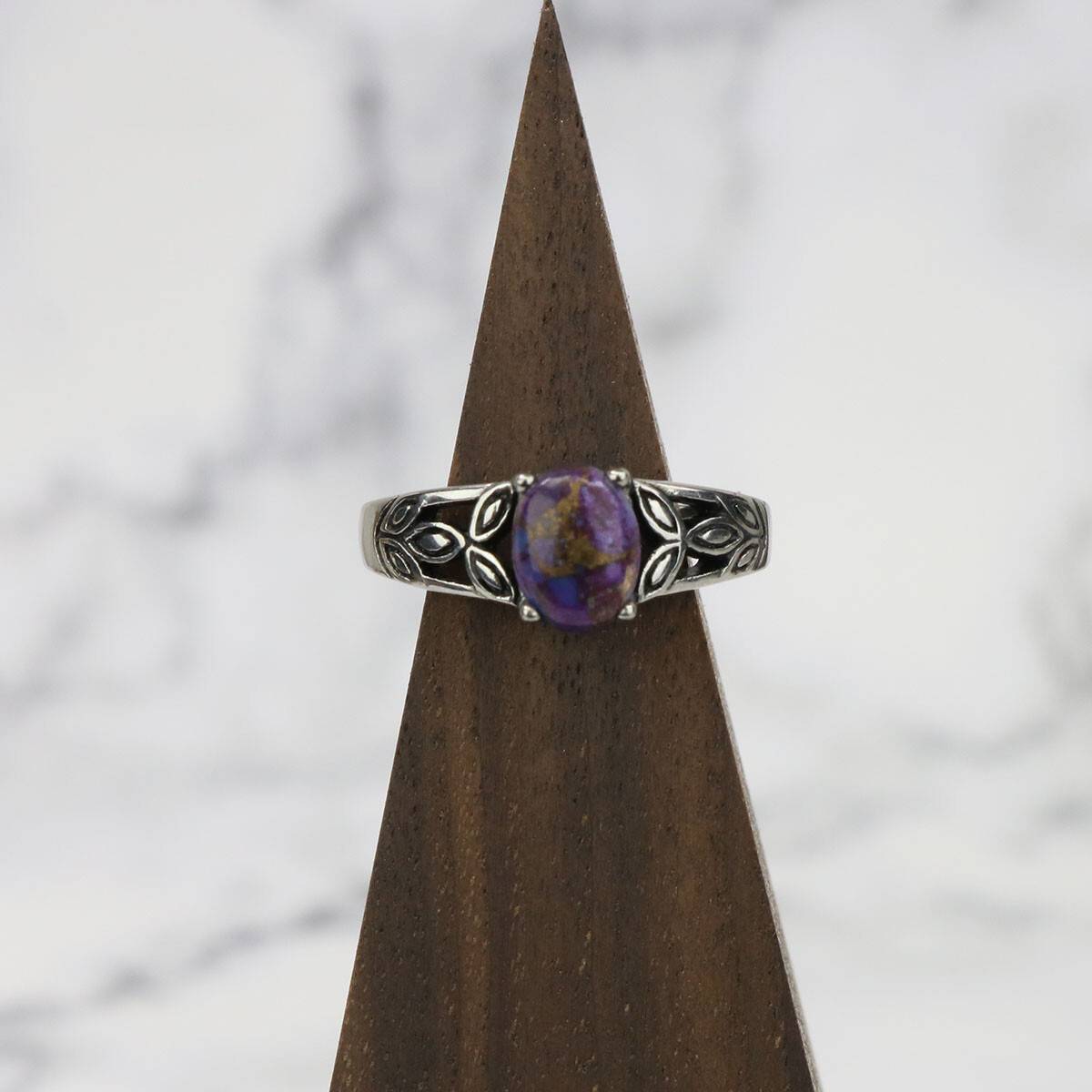 Purple Mohave Turquoise Triquetra Ring