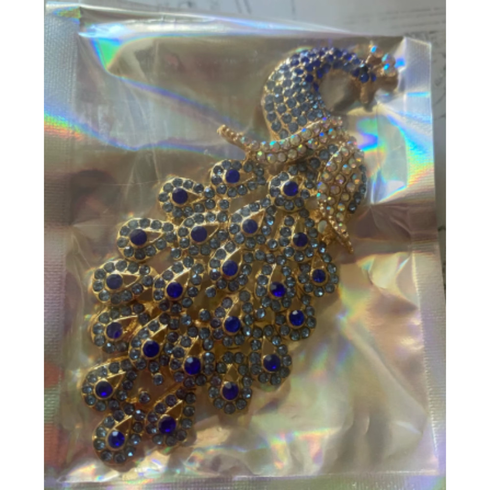 Vintage Style Peacock Bird Blue Rhinestone Crystal Cyan Bird Brooch Pin Pendant