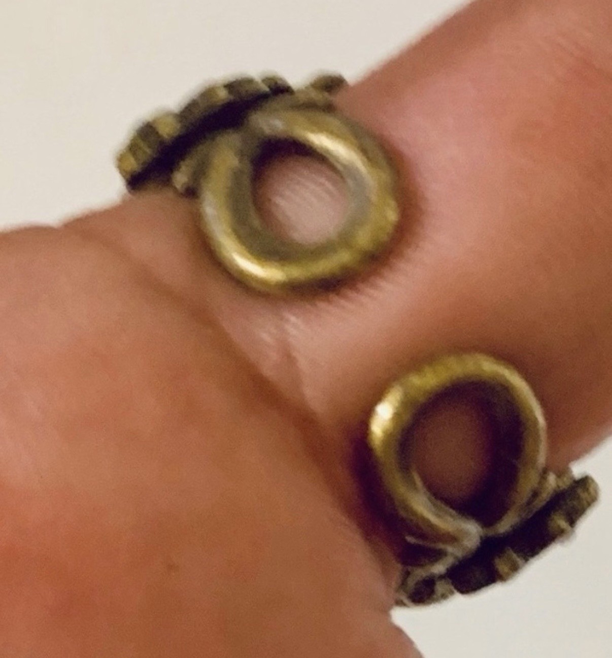 Sweet Romance OLLIPOP Ivory Bronze Ornate Statement Adjustable Cocktail Ring