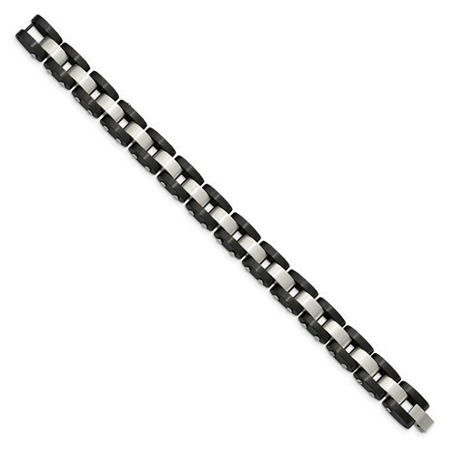 *BRAND NEW* Chisel Stainless Brushed Black IP-plated 8in Bracelet SRB1436-8