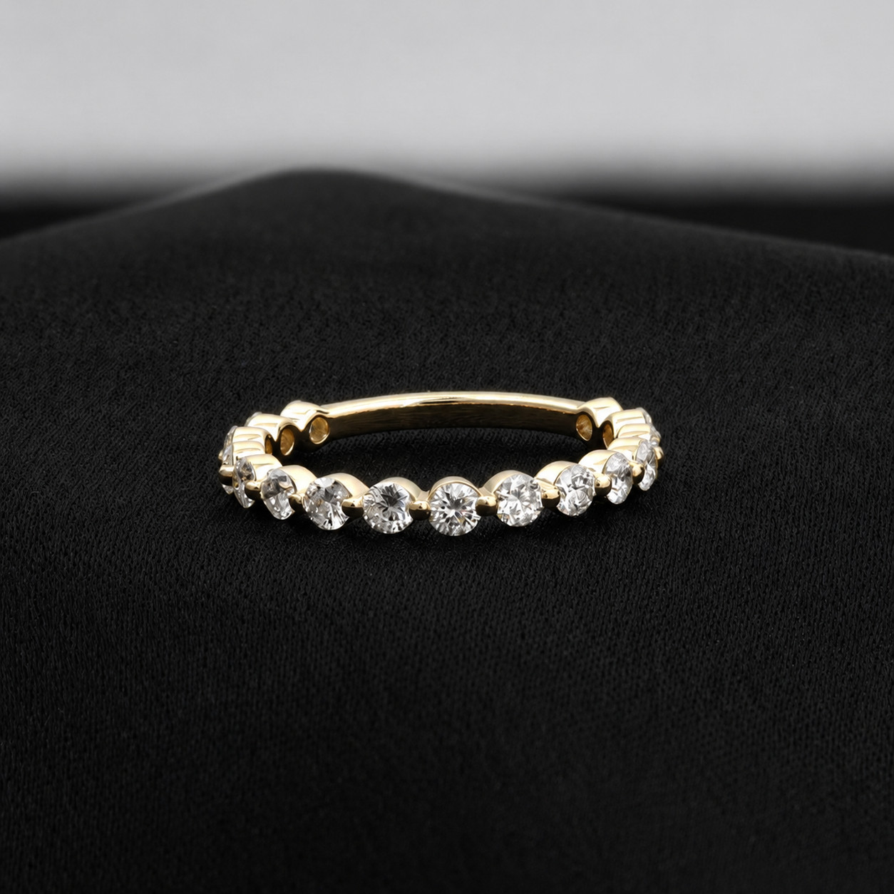 3/4 Eternity Lab Grown Diamond Wedding Band 2.5mm Round Stacking Ring