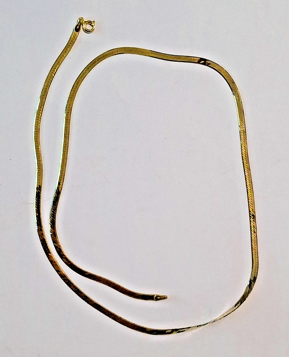 Danecraft Sterling Silver Gold-Plated Herringbone Chain Necklace 925 Italy 20”