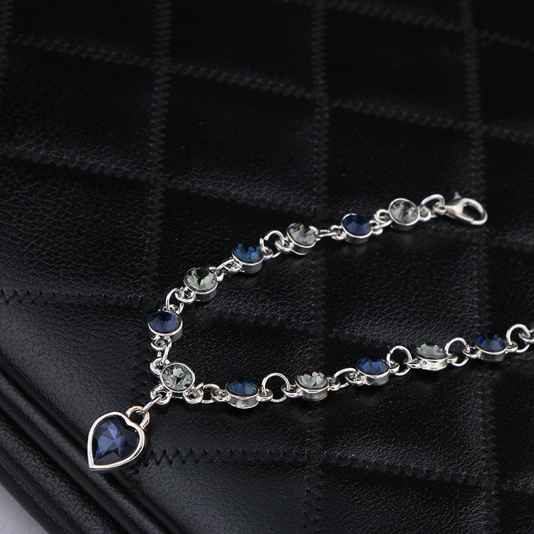 Fashion Women Heart of Ocean Crystal Rhinestone Bangle Bracelet Elegant Jewelry