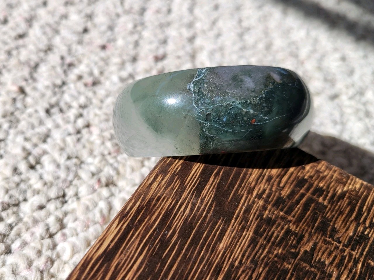 Natural Dragon Blood Jasper Stone Quartz Bangle 55mm-56mm Bracelet Heliotrope