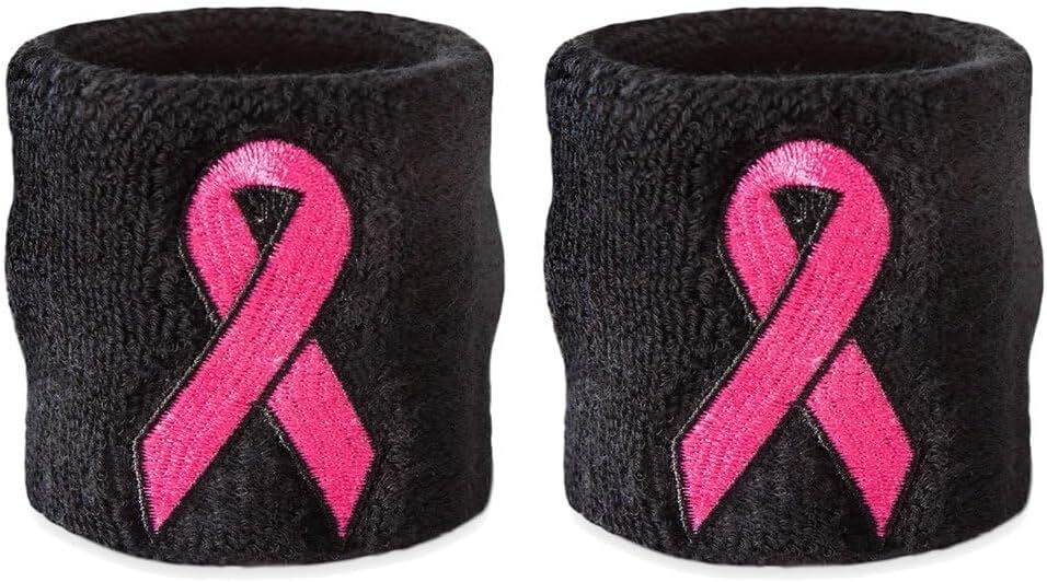 Pink Ribbon Wristbands – Bulk Breast Cancer Awareness Sweatbands