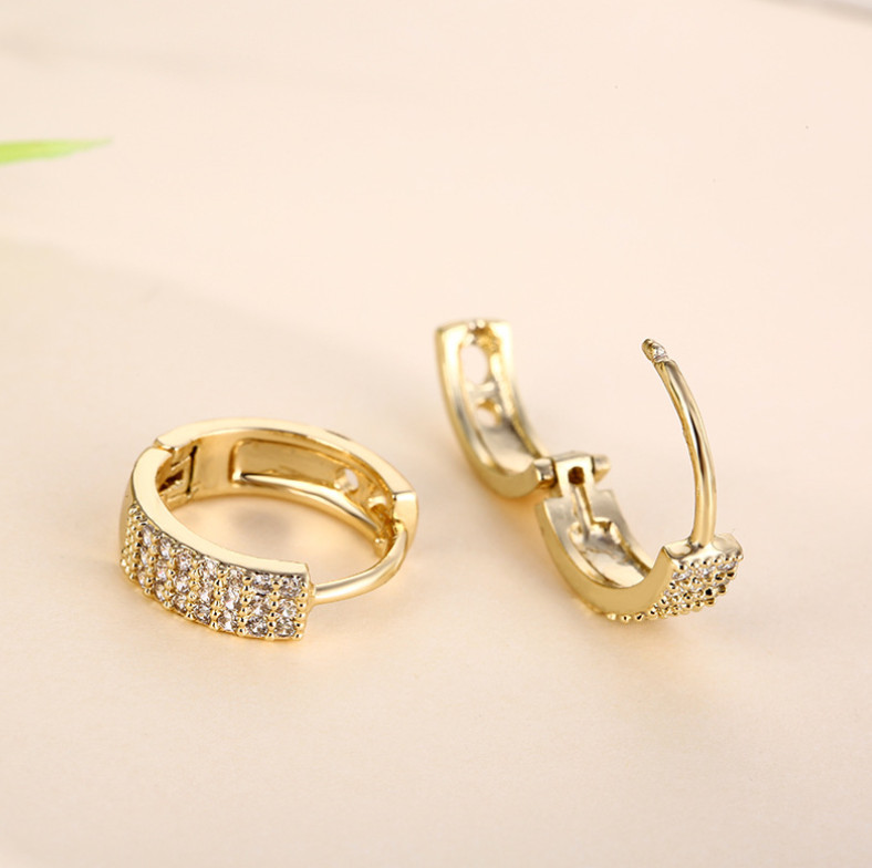 Women Men 925 Sterling Silver Plated Wide Band CZ Huggie Hoop Earrings 15mm PE29