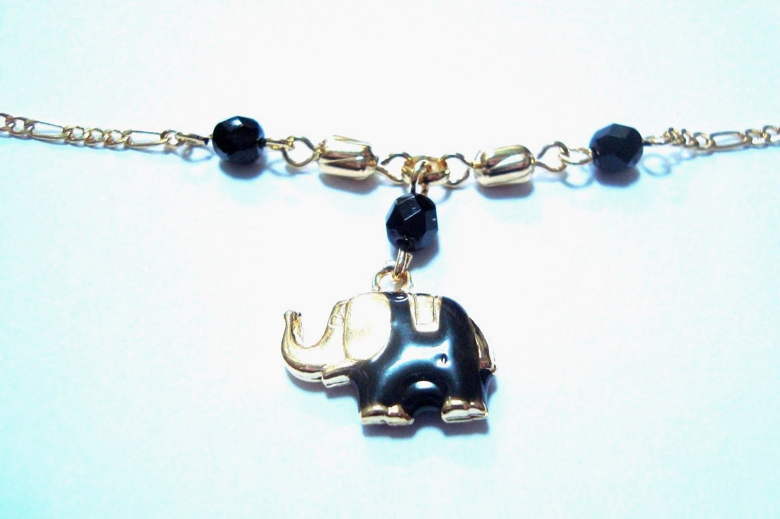 18K Gold Filled Elephant Lucky Bracelet 7.5″ Pulsera Elefante -B94
