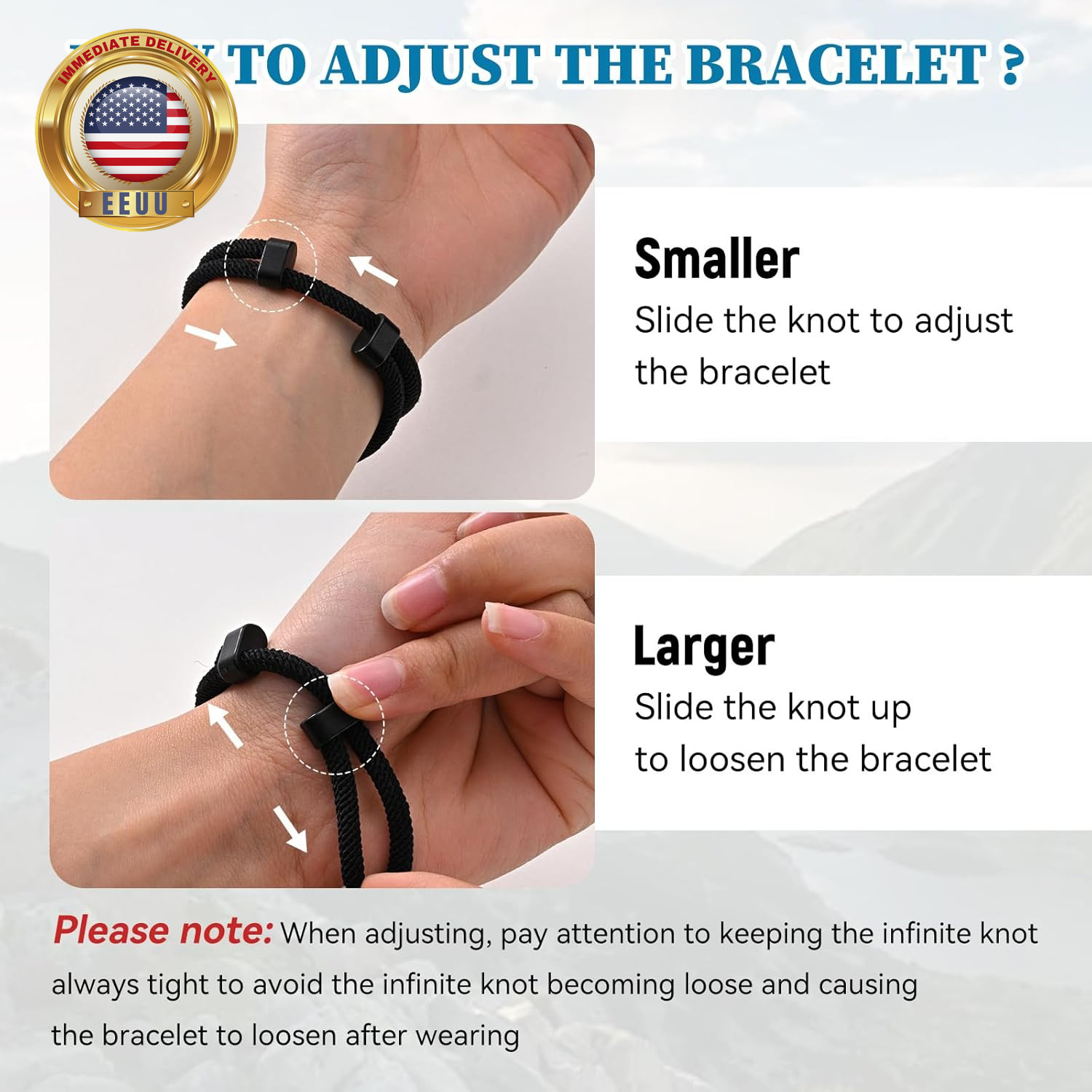 Fathers Day Bracelet for Dad – Love Knot Bracelets Gift for Men, Braided Cord Ro